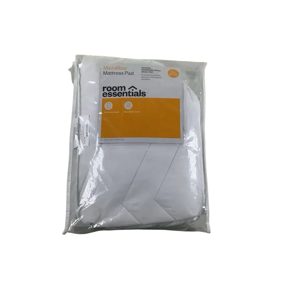 Mattress Pad Twin/XL Twin Microfiber Room Essentials White New 15” Depth